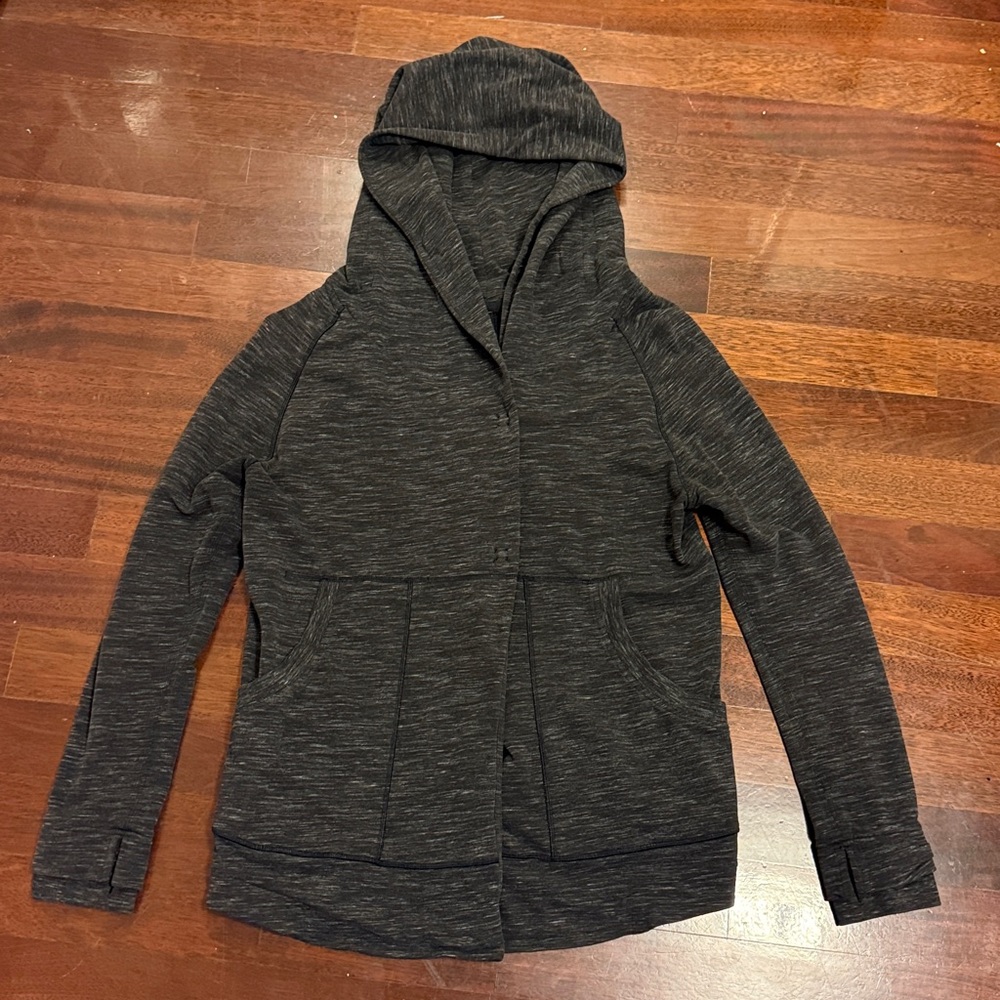 Lululemon Heather Black Hooded Sweatshirt Jacket